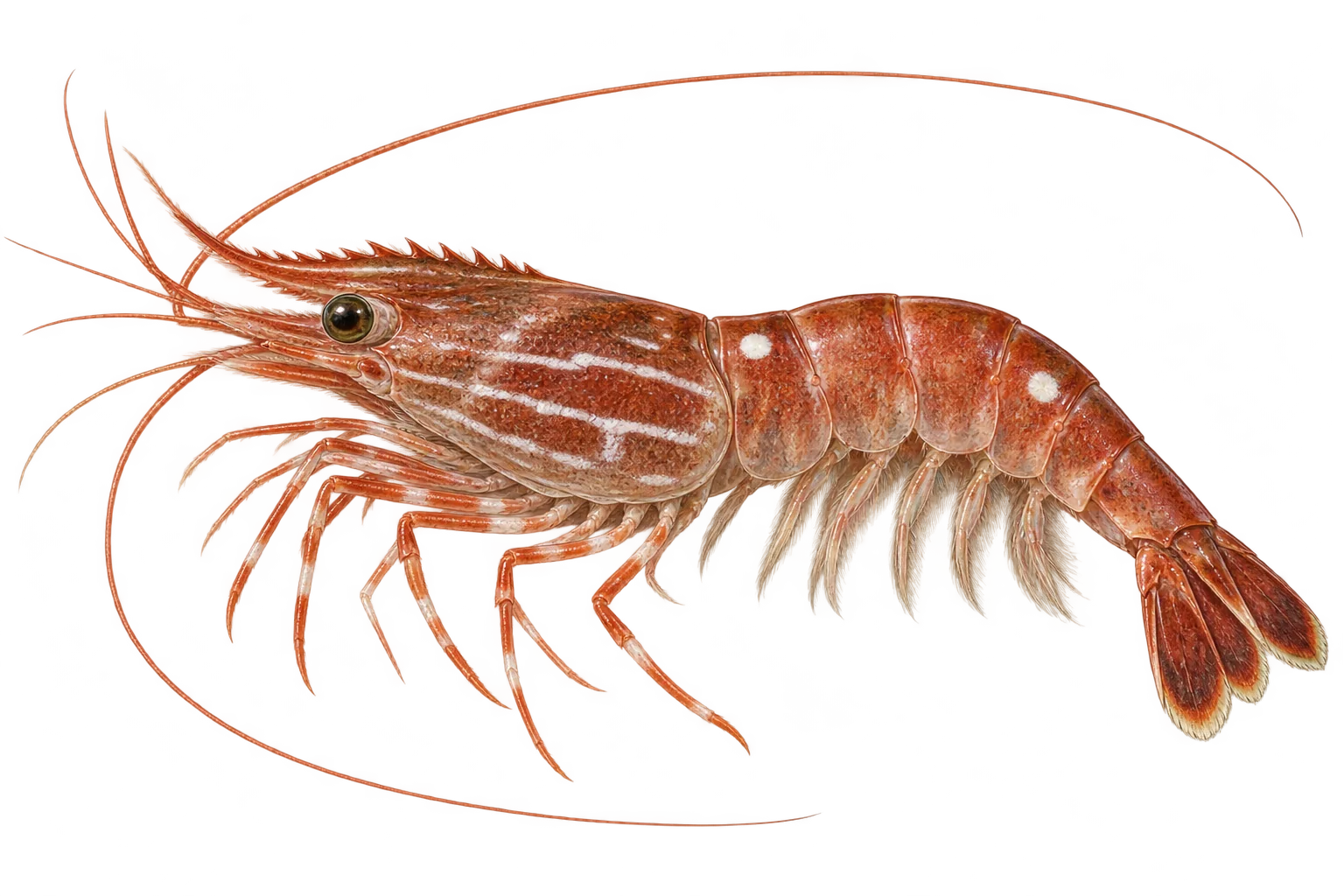 Illustration of spot prawn
